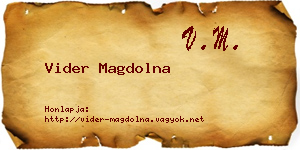 Vider Magdolna névjegykártya
